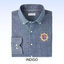 PETER MILLAR DEVONPORT CHAMBRAY COTTON-STRETCH SPORT SHIRT